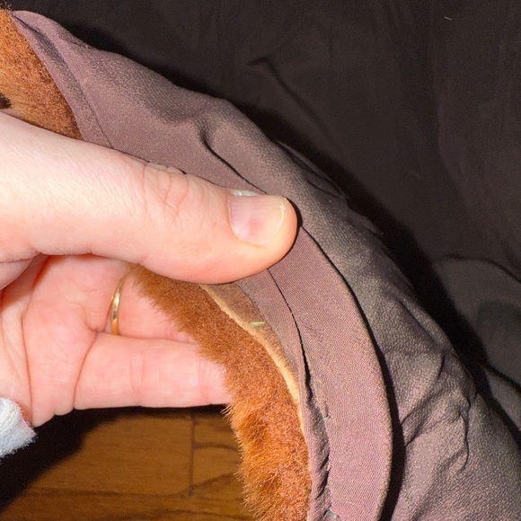 Vintage Real Fur Shearling Brown Trench Coat Size Medium Large - Picture 10 of 13